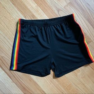 Black and rainbow shorts